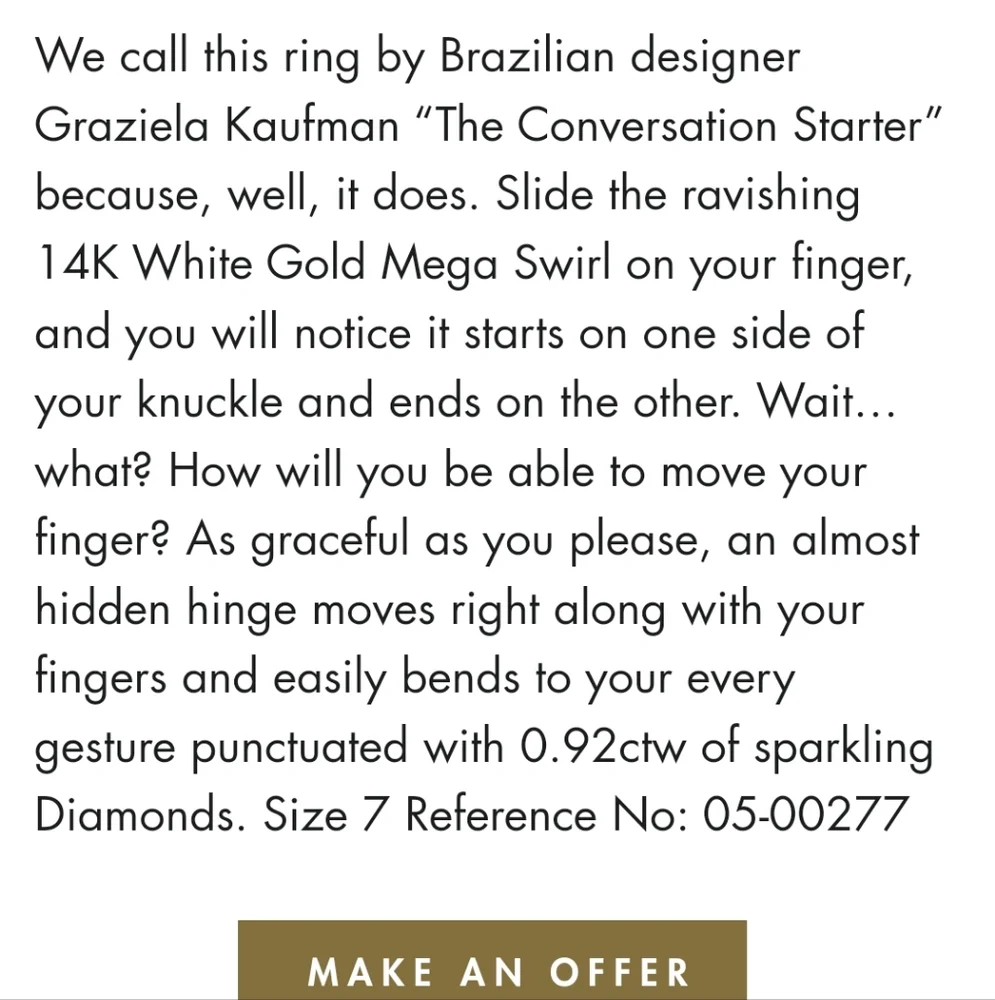 14k Diamond Graziela Gems Gold Diamond Swirl Ring - Picture 3 of 12